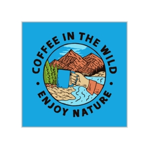 پوستر طرح لذت نوشیدن قهوه در طبیعت بکر