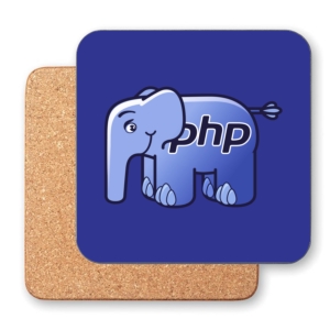 زیر لیوانی طرح نماد فیل زبان برنامه‌نویسی PHP