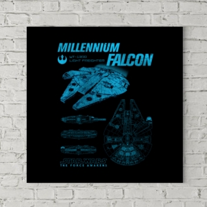 تابلو بوم طرح شماتیک فضاپیمای میلینیوم فالکون (Millennium Falcon)