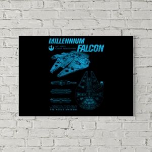 تابلو بوم طرح شماتیک فضاپیمای میلینیوم فالکون (Millennium Falcon)