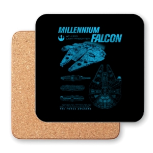 زیر لیوانی طرح شماتیک فضاپیمای میلینیوم فالکون (Millennium Falcon)