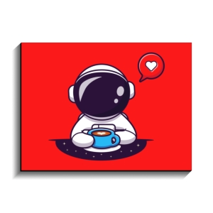 تخته شاسی طرح فضانورد فانتزی عشق قهوه‎